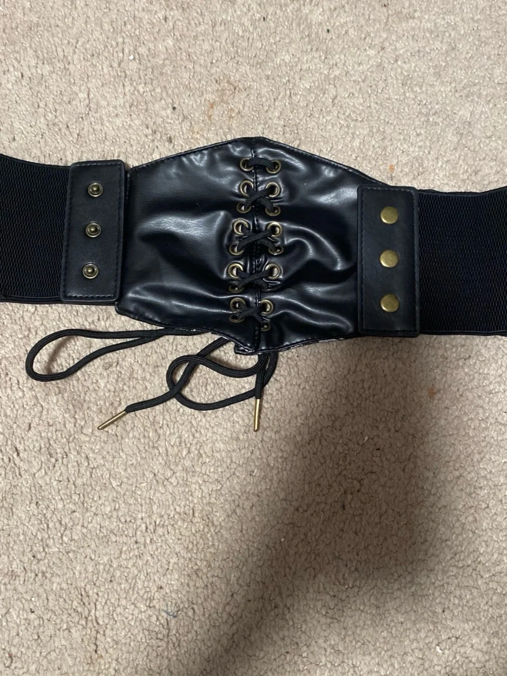 Black and Silver Lace Waist Belt